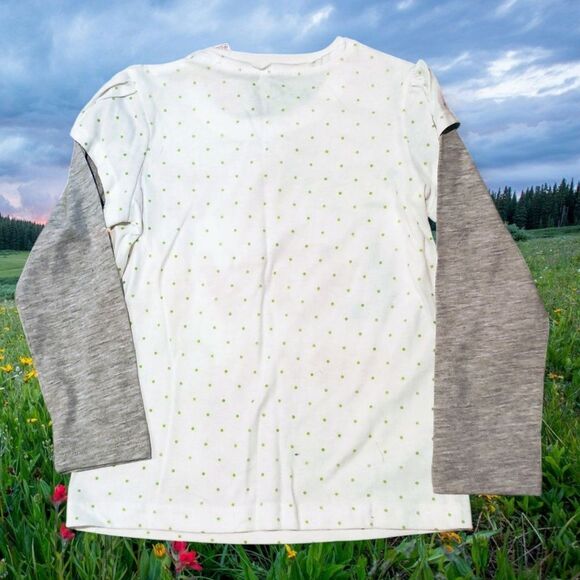 Total Girl Peace and Love Long Sleeve Tee - White and Gray Girls Size 4 NWT - Picture 2 of 3